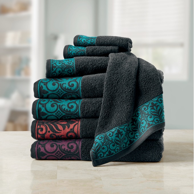 6 Piece Color Connection Damask Towel Set Ginny s