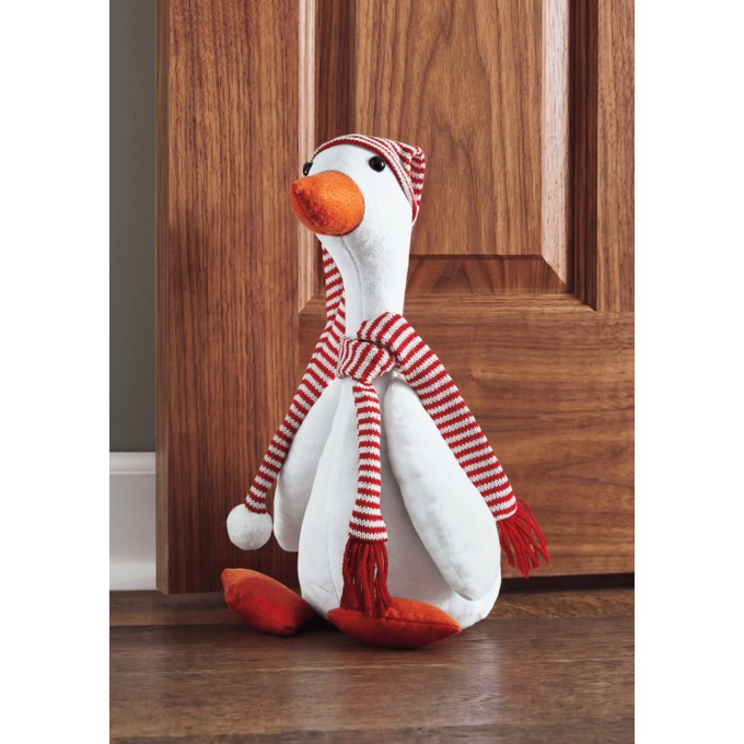 Plush Weighted Goose Doorstop, Multi, large