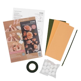 Crepe Paper Rose Flower Kit, , large