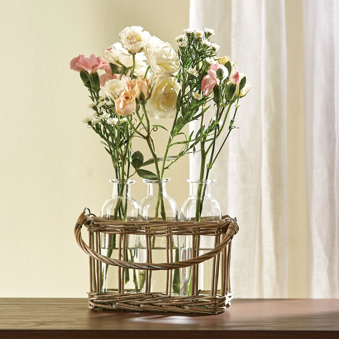 4-Piece Bud Vase Basket Set, , large