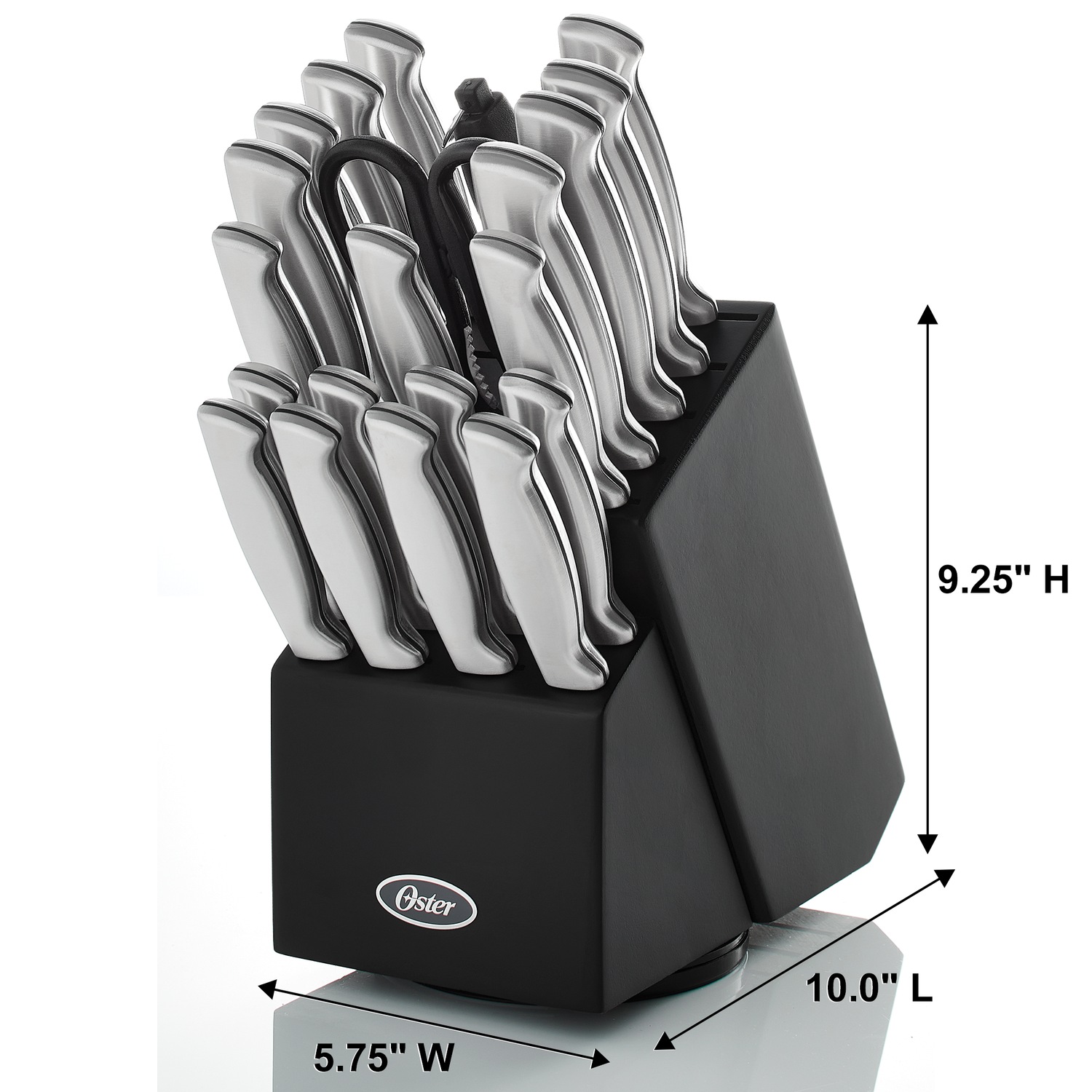 吉川和人　川石皿 & バターナイフ　セット Oster 22-Piece Baldwyn Knife Block Set with Stainless Steel