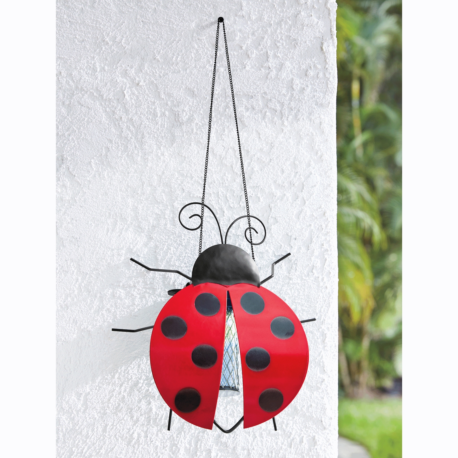 Ginnys Solar Ladybug Bug Zapper Metal Plastic White