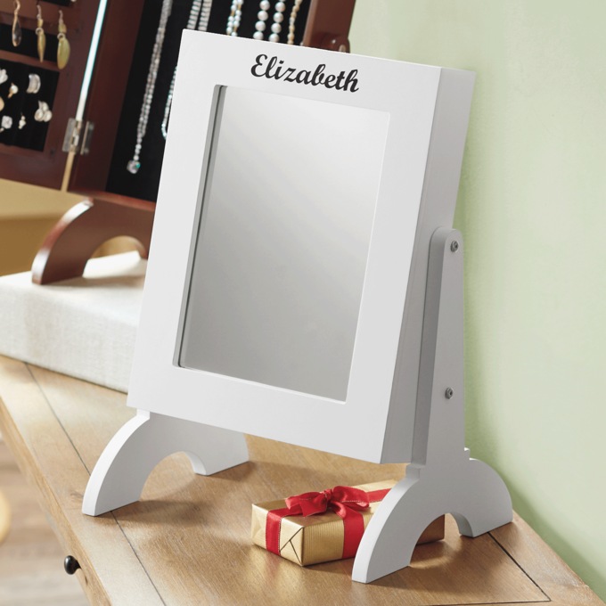 Mirrored Tabletop Jewelry Armoire, , large