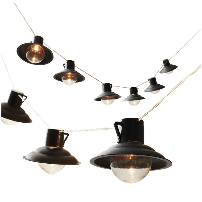 Farmhouse Solar String Light - 10 LED Outdoor Lanterns, , large