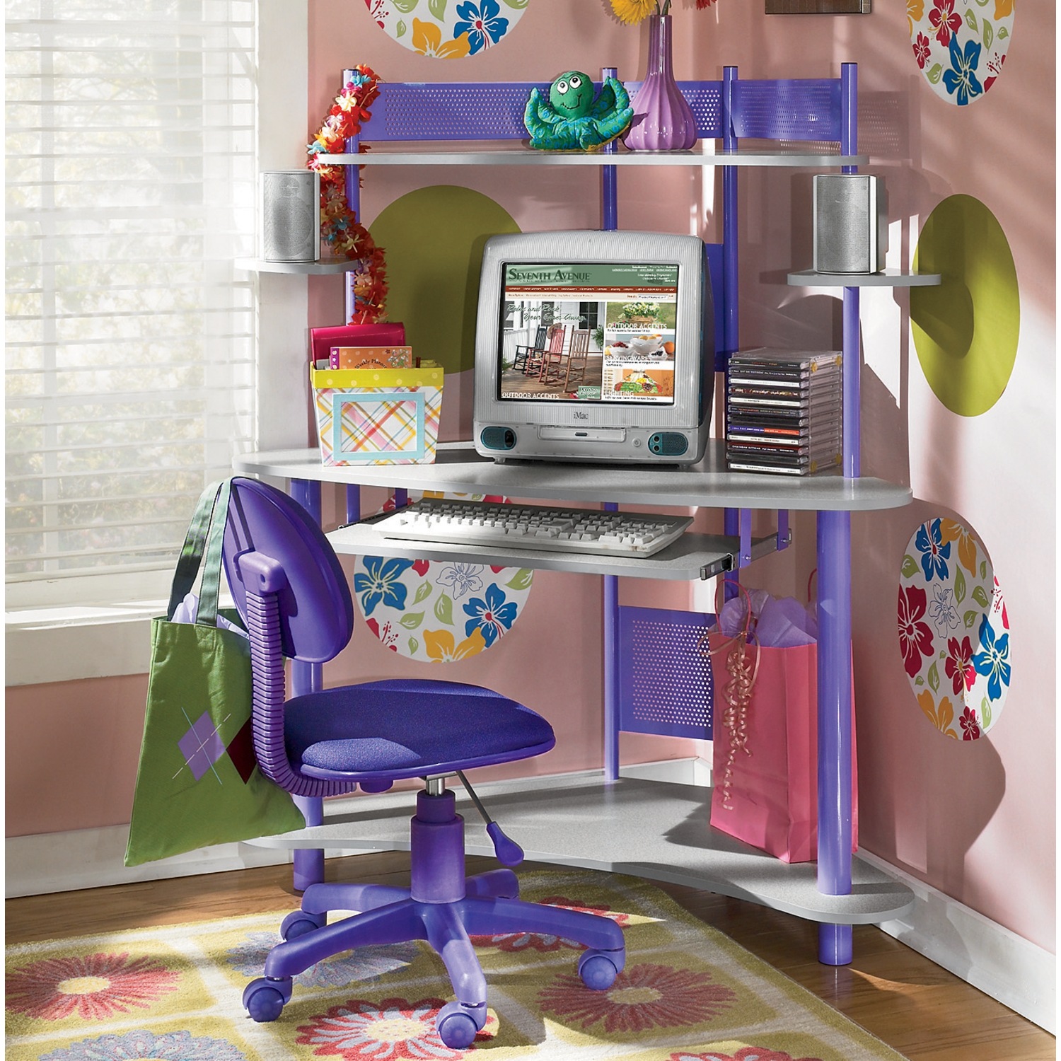 Purple 2025 corner desk