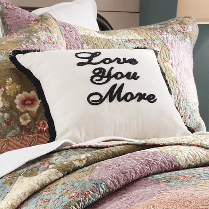 Love You More Embellished Pillow, , large