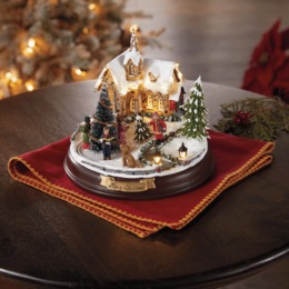 Lit Rotating Christmas Village Scene, , large