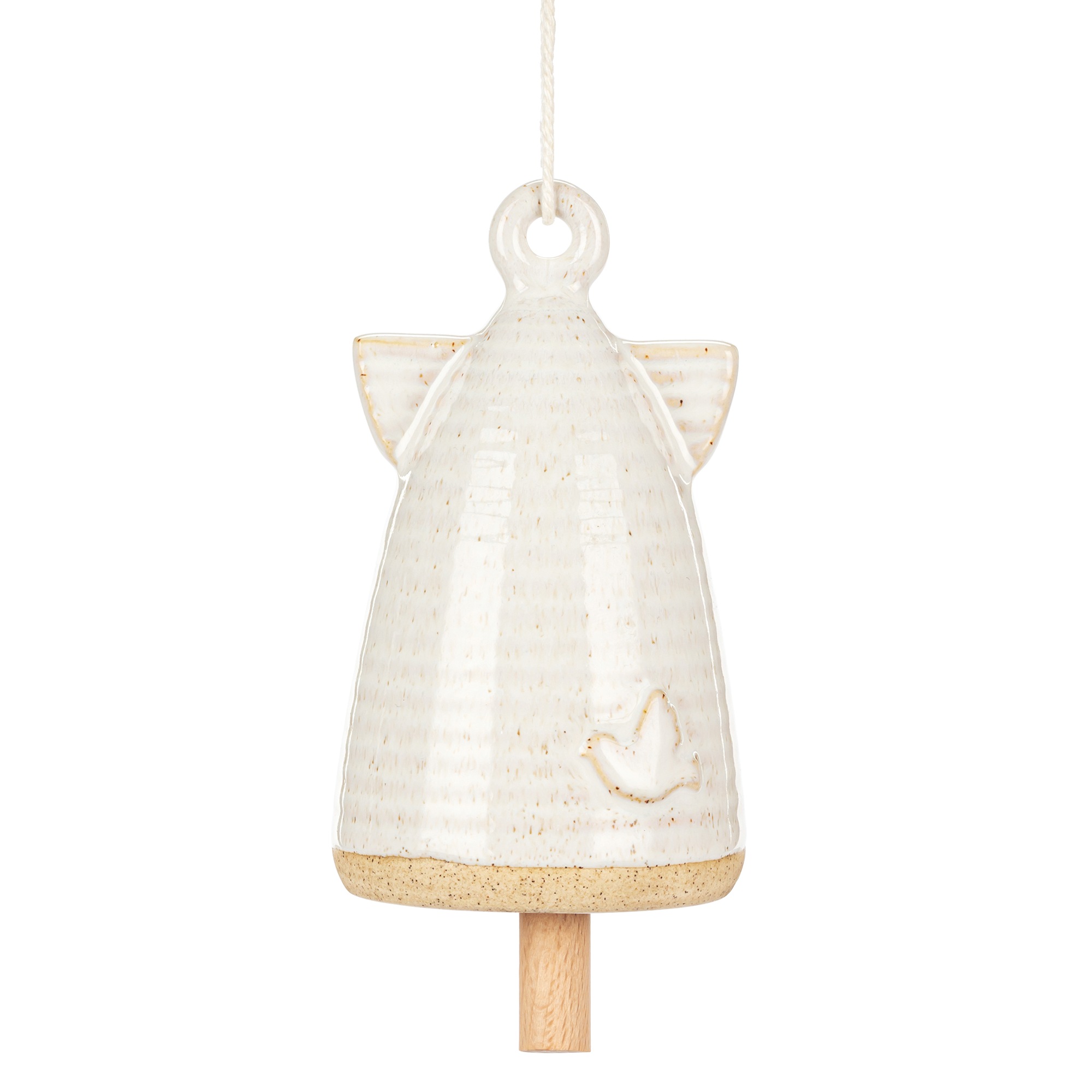 Ceramic Hanging Angel Bell, Multi, large