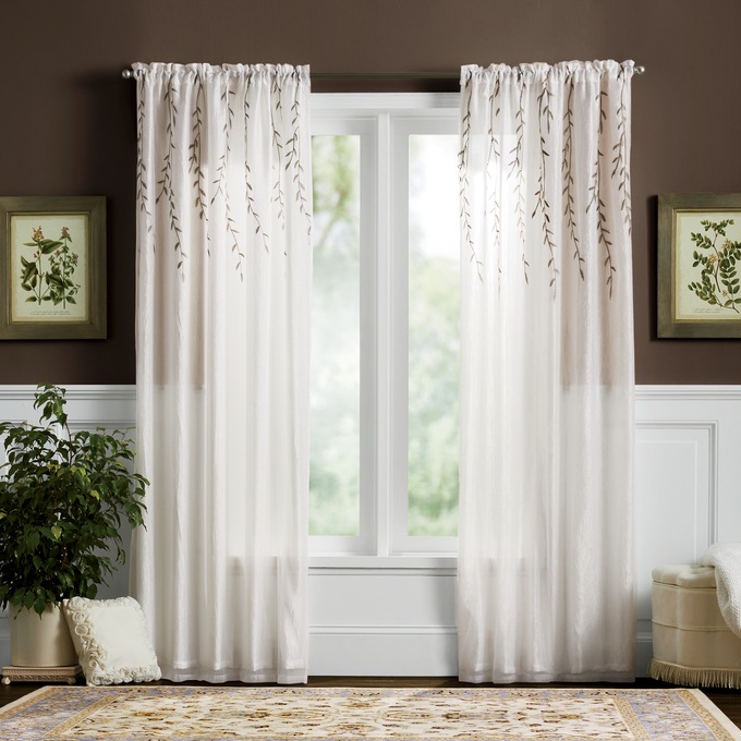 Embroidered Organza Overlay Single Panel, , large