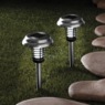 Set of 2 Brookstone Solar-Powered Bug Zapper Pathway Lights, , large