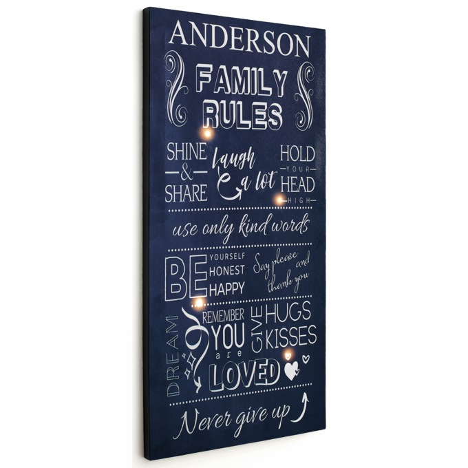 Personalized Lit Family Rules Art, , large