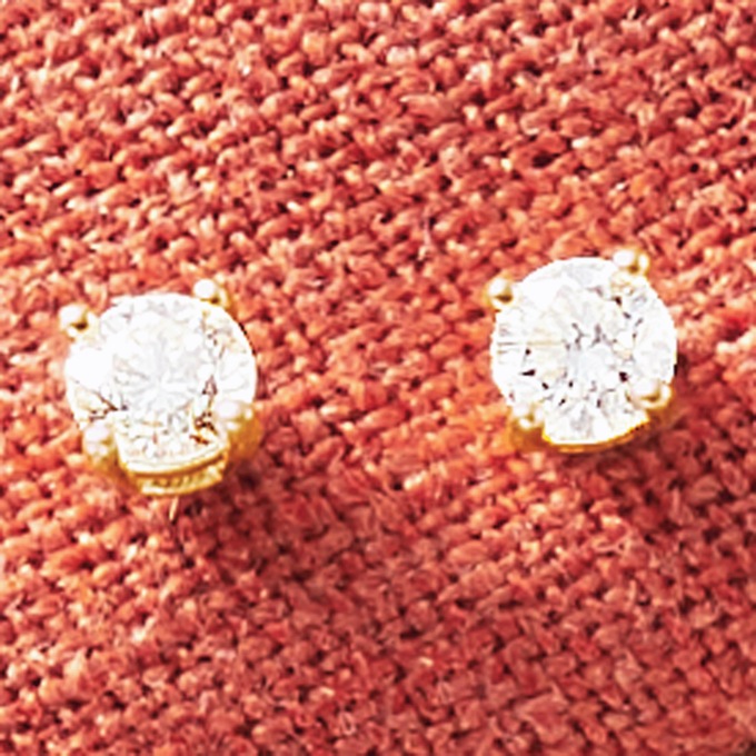 Sterling Lab-Created Diamond Round Solitaire Post Earrings - .25 CTTW, , large