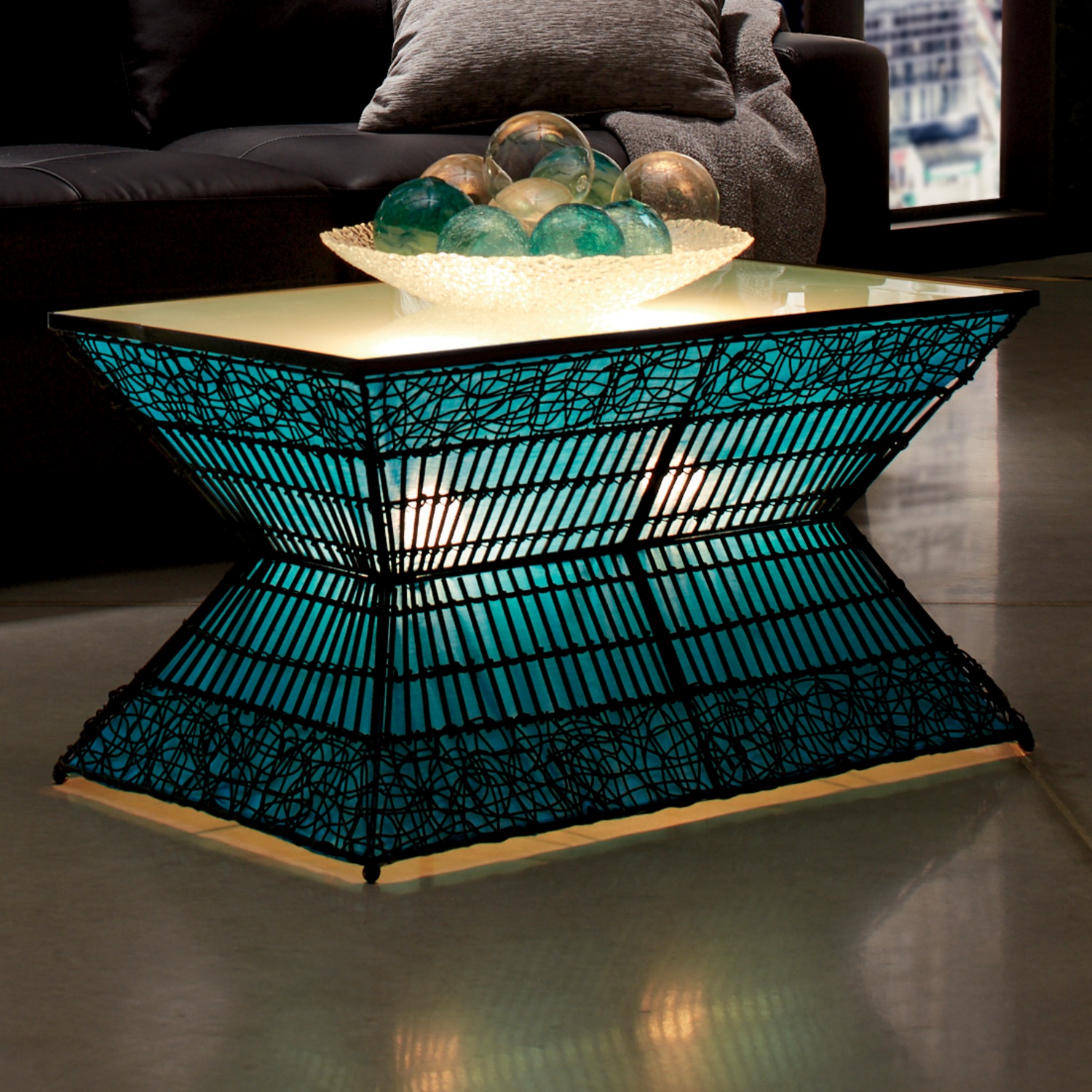 Zain lighted rattan coffee table new arrivals