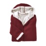 Women's Microfleece Zip-Front Coat with Faux-Sherpa Lining and Hood, , large