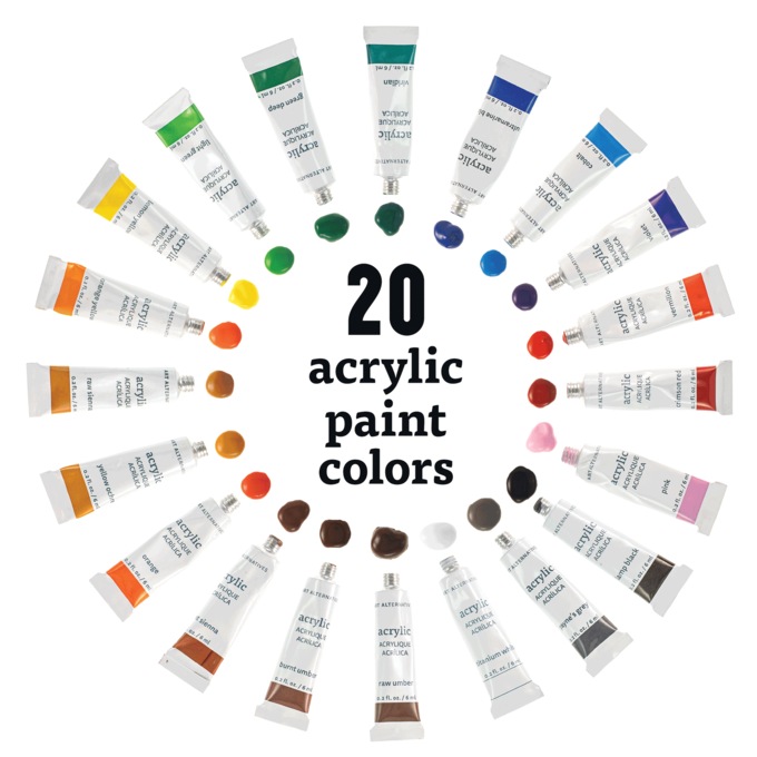 Art Alternatives 60-Piece Acrylic Art Set, , large