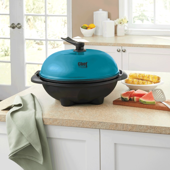 Chef Tested Indoor/Outdoor Electric Grill by Montgomery Ward, Teal, large