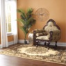 4-Piece Plush Floral Kirman Rug Set with Runner and Mats, Ivory, large