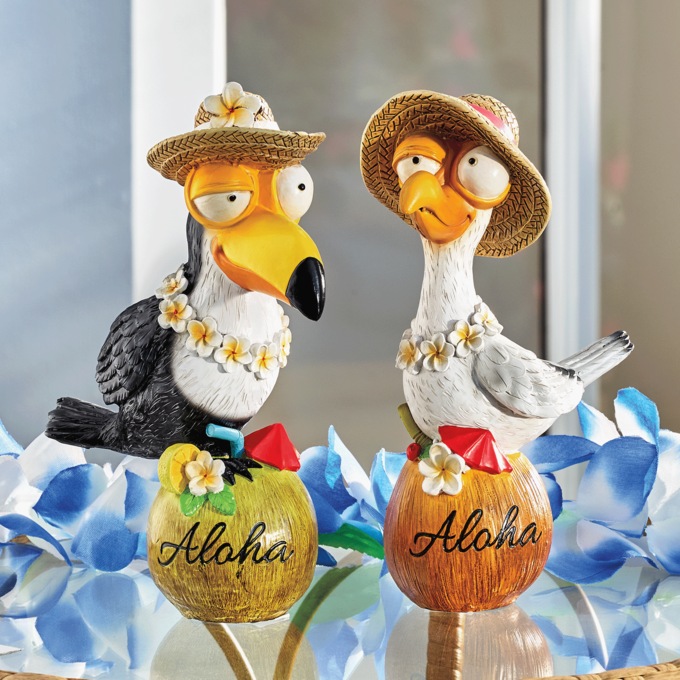 Set of 2 Solar Vacation Birds, , large