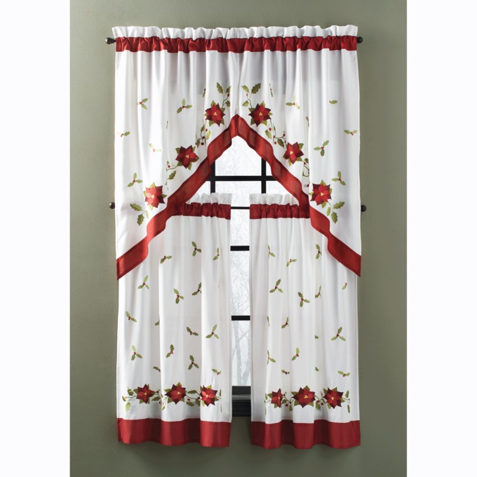 Poinsettia Swag Pair, , large