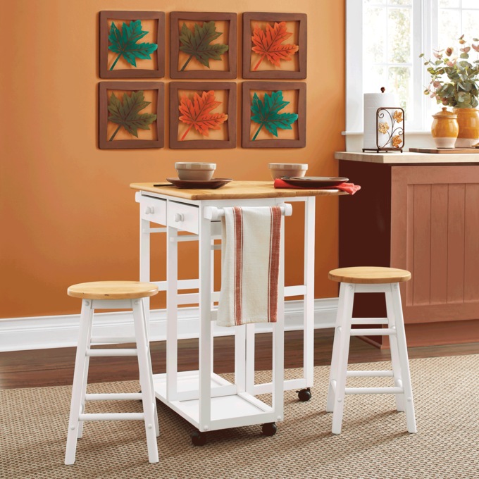 3-Piece Metal Leaves Wall Art, , large