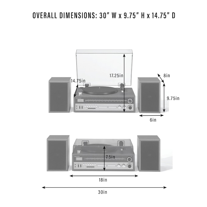 Crosley Turntable Shelf System, , large