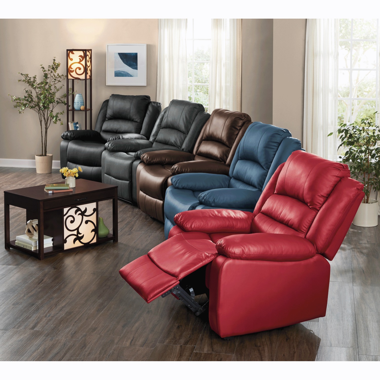 Overstuffed reclining sofa deals