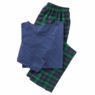 Women's Plaid Flannel PJ Set, Navy, large