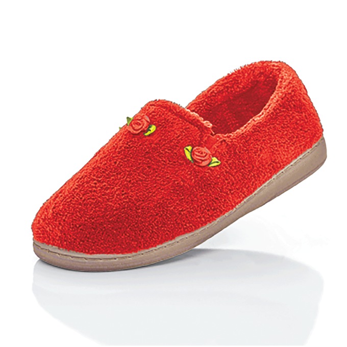 Rosette Slipper, Red, large