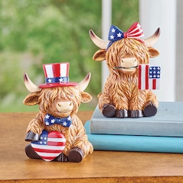Set of 2 Americana Highland Cows, , large