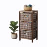 Plaid 3-Drawer Storage, Brown, large