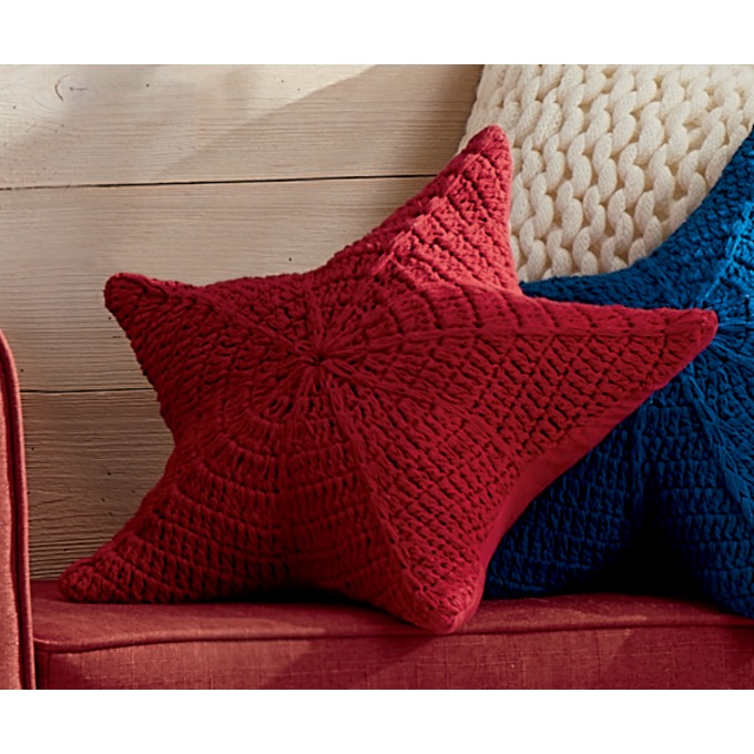 Crochet Star Pillow, , large