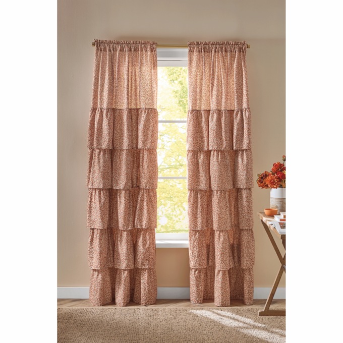 Annie Layered Ruffle Single Window Panel, Multi, large
