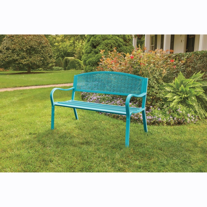 Colorful Garden Bench, Clearwater Blue, large