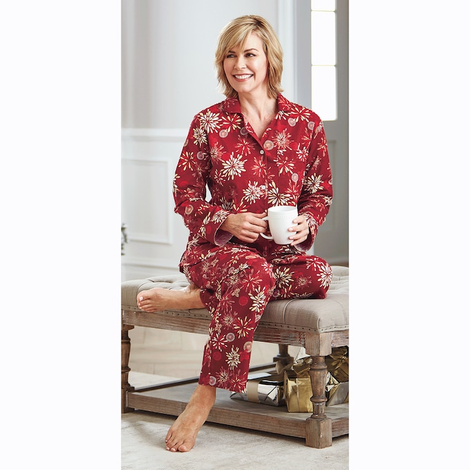 Cozee Corner Printed Flannel Pajamas, , large