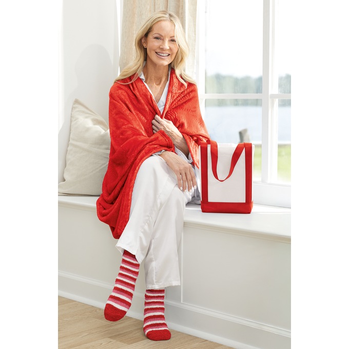 Tote, Throw & Socks Gift Set, , large