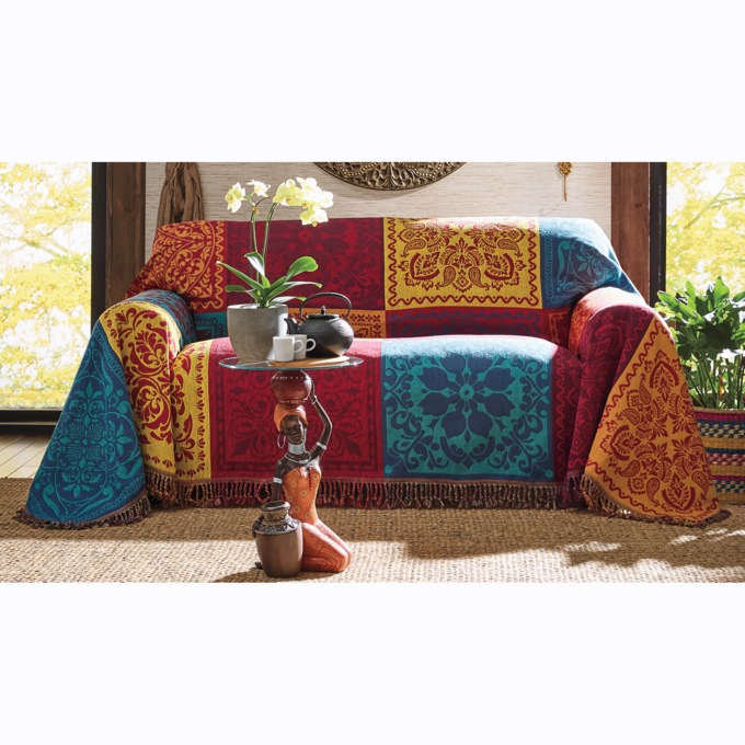 Moroccan-Style Tapestry Furniture Throw, , large