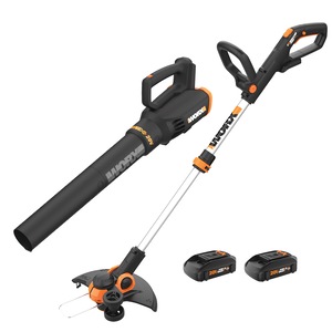 Worx Power Share 20V GT 3.0 Trimmer &amp; Turbine Blower &#40;Batteries &amp; Charger Included&#41;, , large