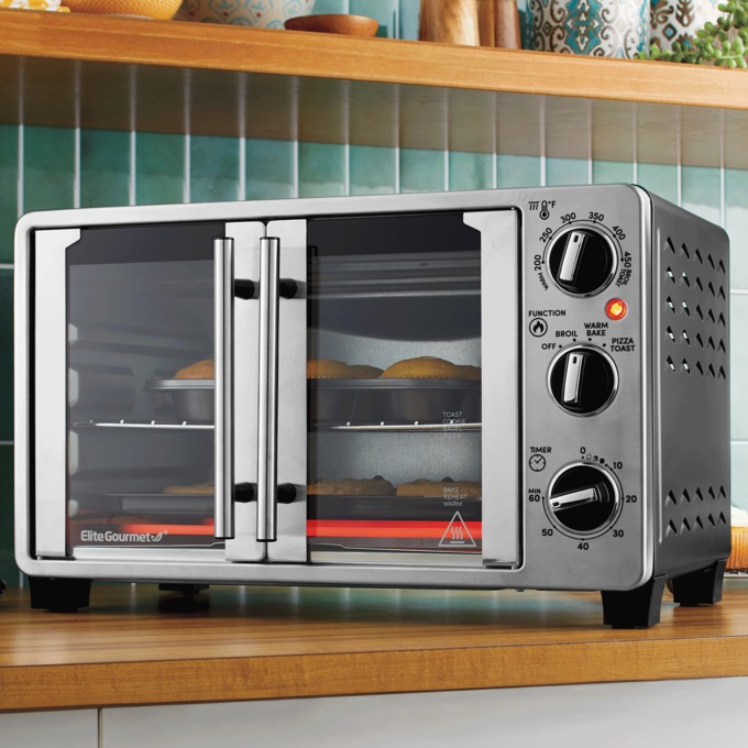 Elite Gourmet Double French Door Toaster Oven, , large