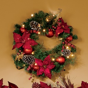 Poinsettia Christmas Wreath, , large