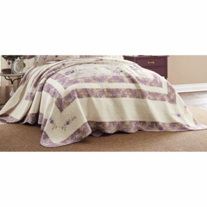 Tabitha Embroidered Floor-Length Quilt, , large