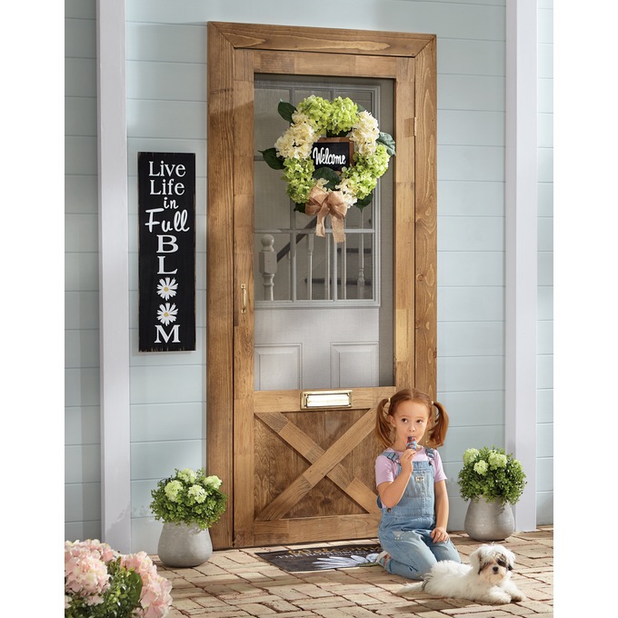 Welcome Hydrangea Wreath, , large