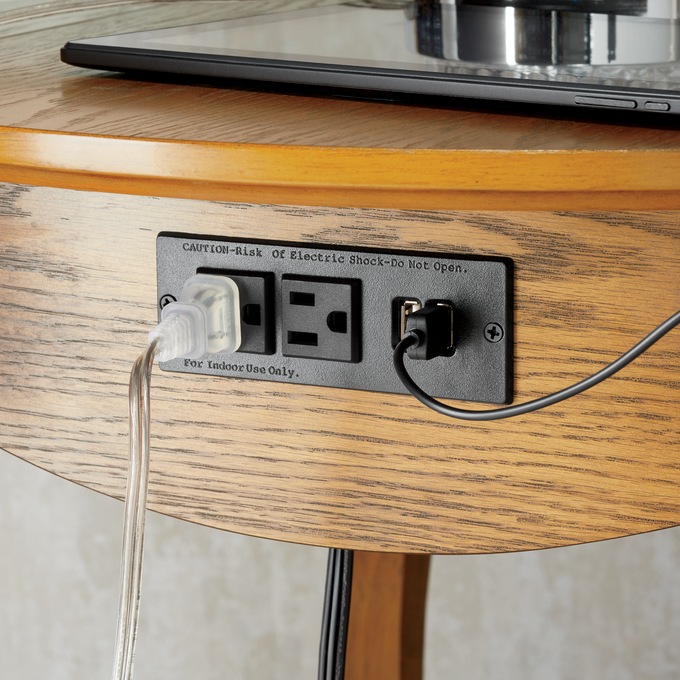 Drop Leaf Powered Side Table, , large
