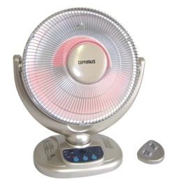 Optimus 14&quot; Oscillating Dish Heater with Remote, , large