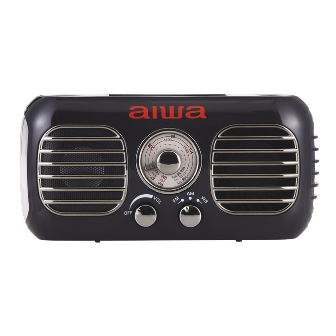 AIWA Handy Mate Solar-Charging Radio, Black, large