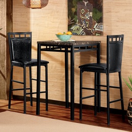 3-Piece Faux-Marble Bistro Set, , large