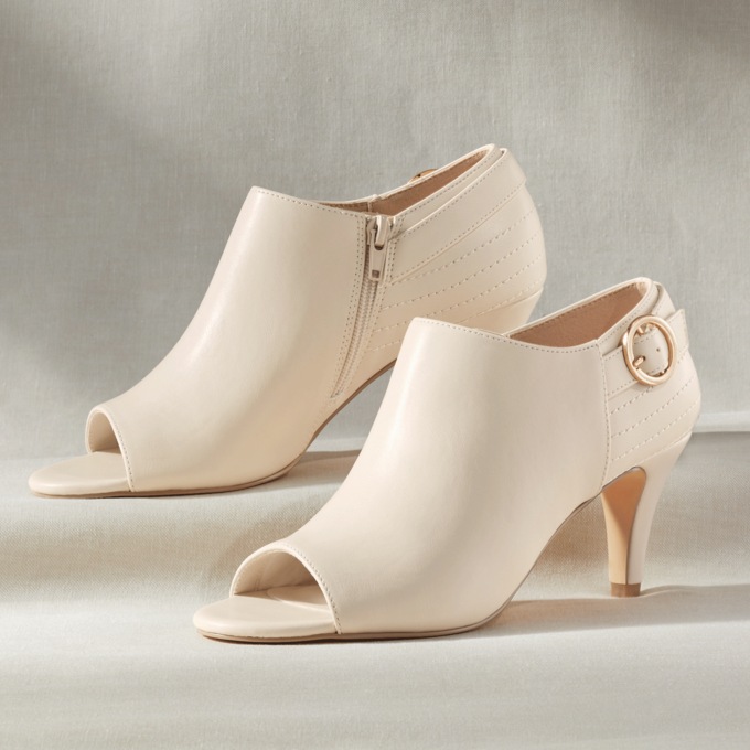 Peep-Toe Buckle Shootie, , large