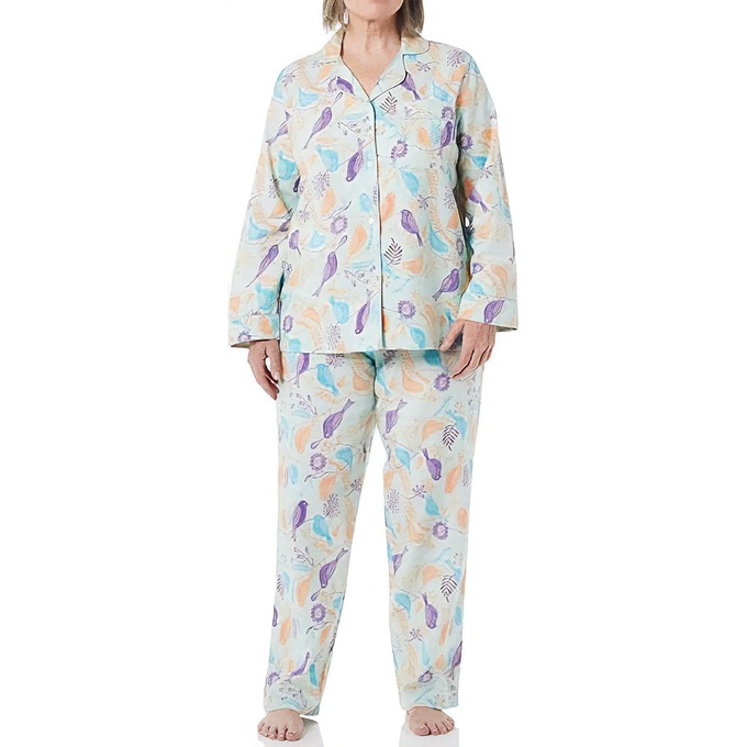 Cozee Corner Printed Flannel Pajamas, , large