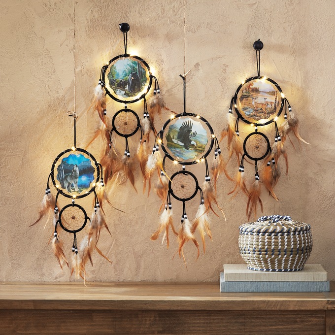 Lit Wildlife Dream Catcher, , large