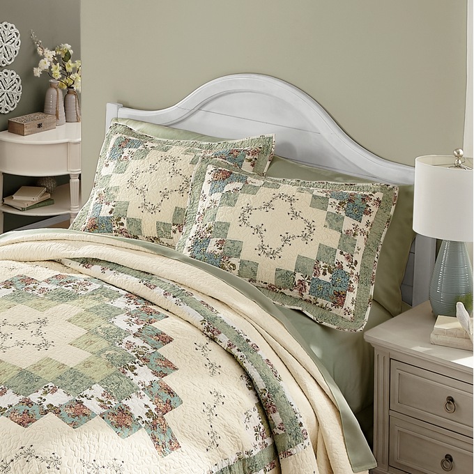 Olivia Embroidered Quilted Sham, , large