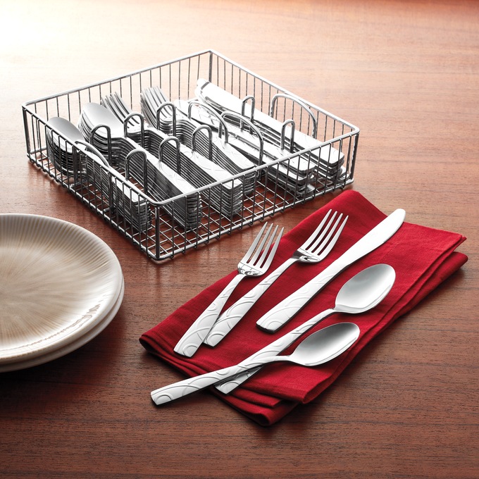 Ginny’s 60-Piece Flatware Set with Caddy, , large